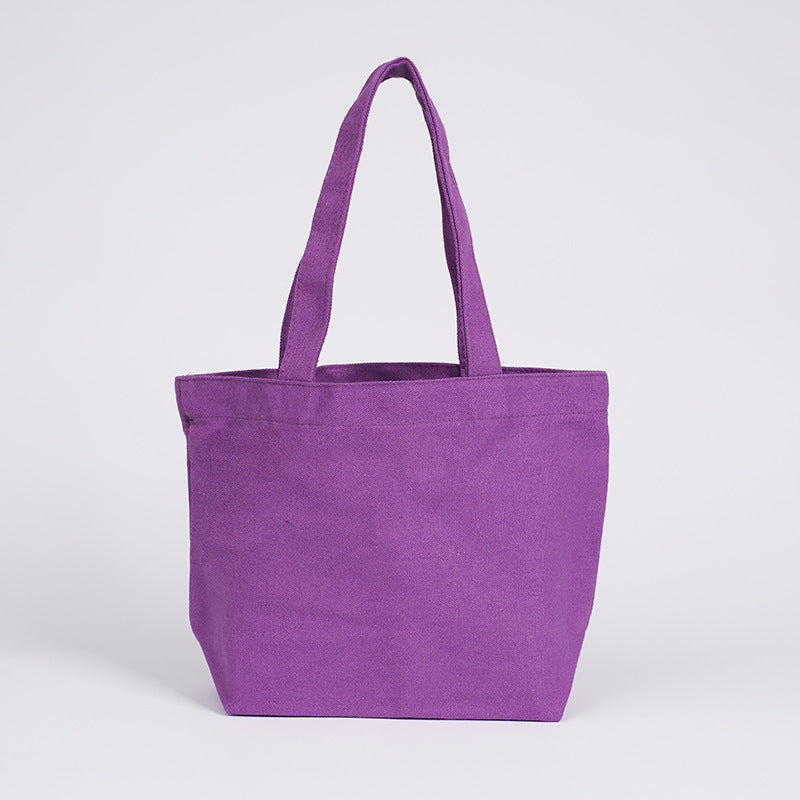 Wholesale 12 color cotton in stock canvas bag cute portable small cloth bag logo hand gift cotton bag